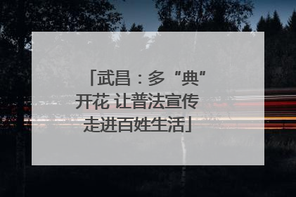 武昌：多“典”开花 让普法宣传走进百姓生活