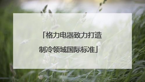 格力电器致力打造制冷领域国际标准