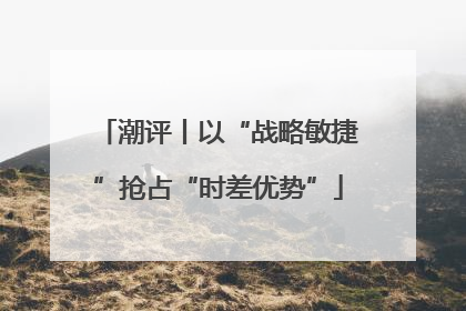 潮评丨以“战略敏捷”抢占“时差优势”