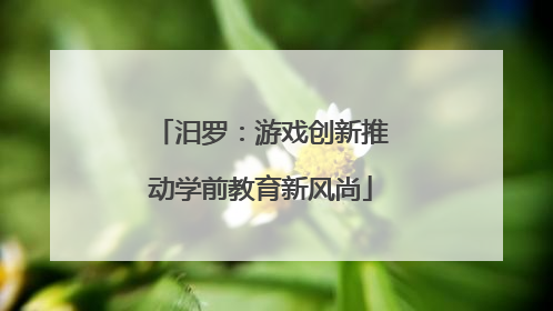 汨罗：游戏创新推动学前教育新风尚