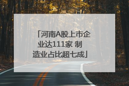 河南A股上市企业达111家 制造业占比超七成