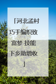 河北孟村巧手编织致富梦 技能下乡助增收