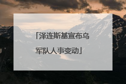 泽连斯基宣布乌军队人事变动