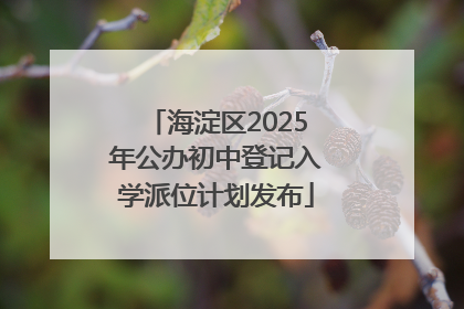 海淀区2025年公办初中登记入学派位计划发布