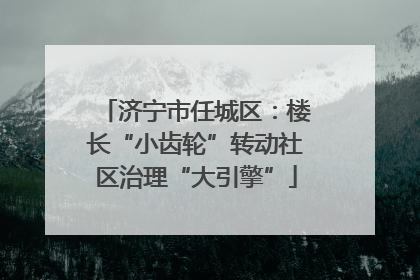 济宁市任城区：楼长“小齿轮”转动社区治理“大引擎”