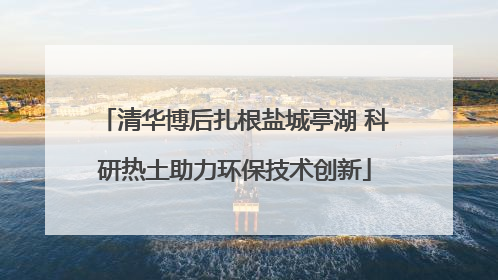 清华博后扎根盐城亭湖 科研热土助力环保技术创新