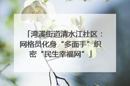 湾溪街道清水江社区：网格员化身“多面手”织密“民生幸福网”
