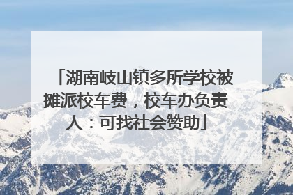 湖南岐山镇多所学校被摊派校车费，校车办负责人：可找社会赞助