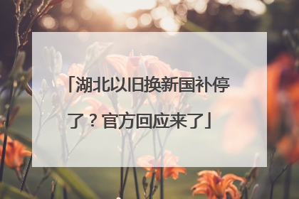 湖北以旧换新国补停了？官方回应来了