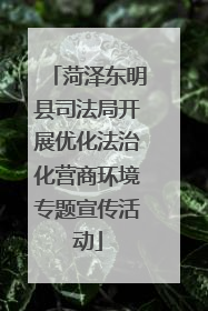 菏泽东明县司法局开展优化法治化营商环境专题宣传活动