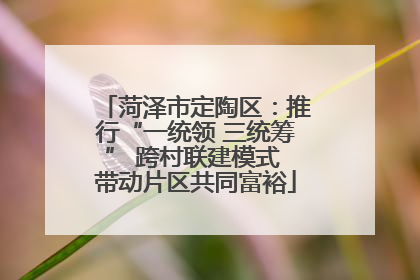 菏泽市定陶区：推行“一统领 三统筹” 跨村联建模式 带动片区共同富裕
