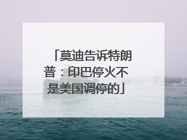 莫迪告诉特朗普：印巴停火不是美国调停的