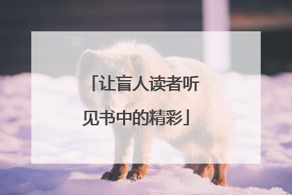 让盲人读者听见书中的精彩