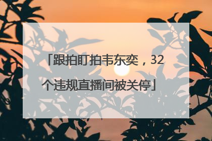 跟拍盯拍韦东奕，32个违规直播间被关停