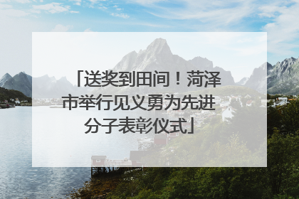送奖到田间！菏泽市举行见义勇为先进分子表彰仪式
