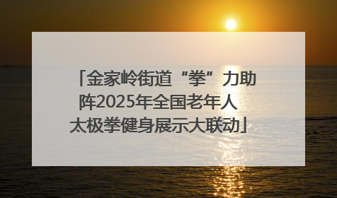 金家岭街道“拳”力助阵2025年全国老年人太极拳健身展示大联动