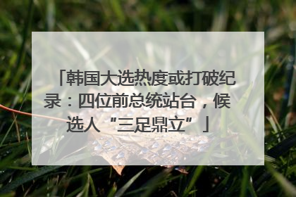 韩国大选热度或打破纪录：四位前总统站台，候选人“三足鼎立”