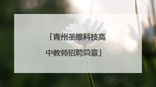 青州圣维科技高中教师招聘简章