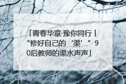 青春华章·豫你同行丨“修好自己的‘渠’”90后教师的渠水声声