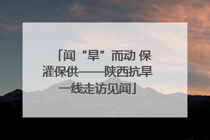闻“旱”而动 保灌保供——陕西抗旱一线走访见闻
