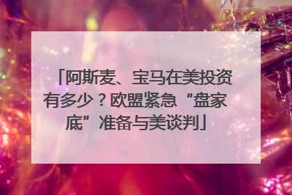 阿斯麦、宝马在美投资有多少？欧盟紧急“盘家底”准备与美谈判