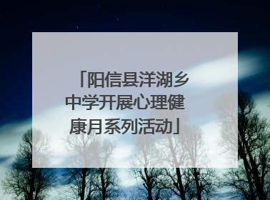 阳信县洋湖乡中学开展心理健康月系列活动