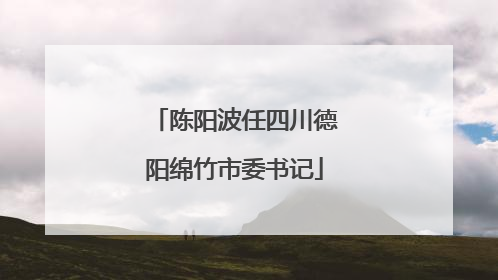 陈阳波任四川德阳绵竹市委书记