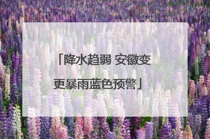 降水趋弱 安徽变更暴雨蓝色预警