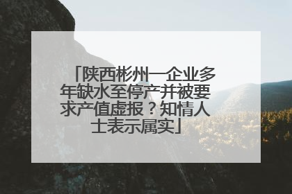 陕西彬州一企业多年缺水至停产并被要求产值虚报？知情人士表示属实