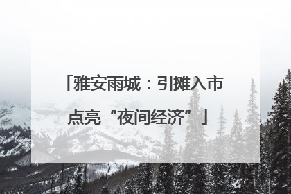 雅安雨城：引摊入市 点亮“夜间经济”