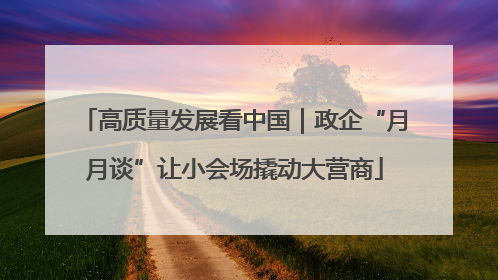 高质量发展看中国｜政企“月月谈”让小会场撬动大营商