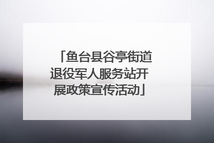 鱼台县谷亭街道退役军人服务站开展政策宣传活动