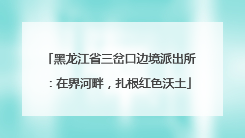 黑龙江省三岔口边境派出所：在界河畔，扎根红色沃土