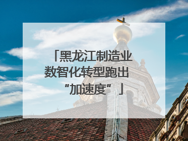 黑龙江制造业数智化转型跑出“加速度”