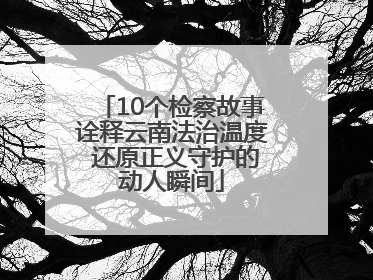 10个检察故事诠释云南法治温度 还原正义守护的动人瞬间
