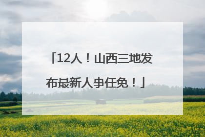 12人！山西三地发布最新人事任免！