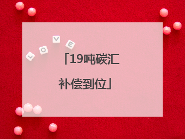 19吨碳汇补偿到位