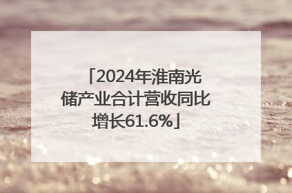 2024年淮南光储产业合计营收同比增长61.6%