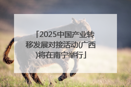 2025中国产业转移发展对接活动(广西)将在南宁举行