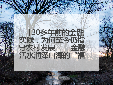 30多年前的金融实践，为何至今仍指导农村发展——金融活水润泽山海的“福建启示”
