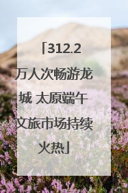 312.2万人次畅游龙城 太原端午文旅市场持续火热