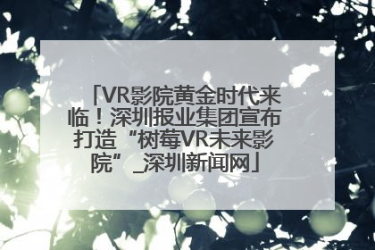 VR影院黄金时代来临！深圳报业集团宣布打造“树莓VR未来影院”_深圳新闻网